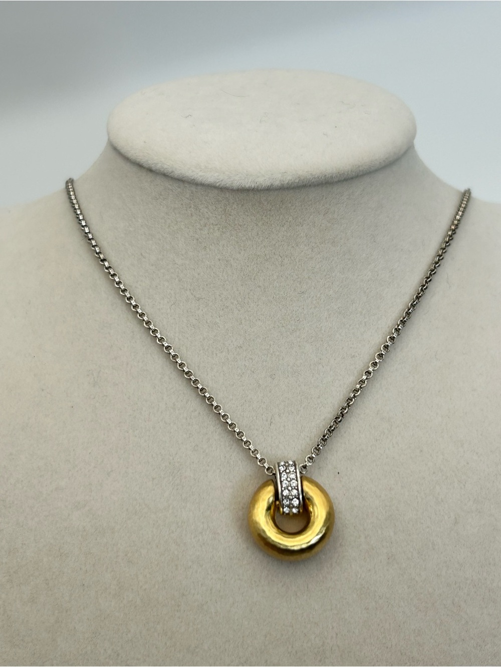 Brighton Meridian Geo Mini Pendant Necklace 18" Two-tone Gold Silver Plated